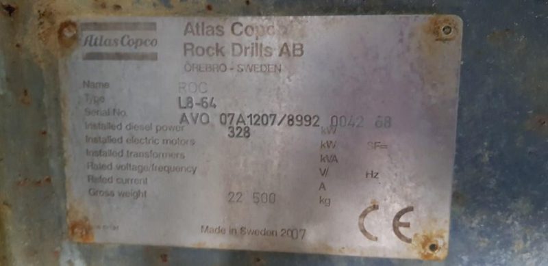 Пневмоударная буровая установка Atlas Copco Roc L8