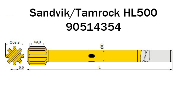 90514354 Хвостовик Sandvik для открытого бурения 90514354