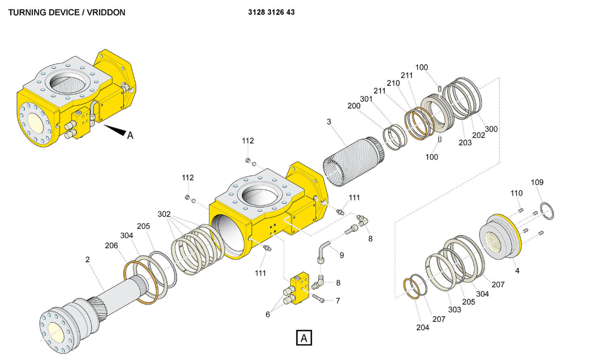 3128312643 Поворотный механизм буровых установок Atlas Copco